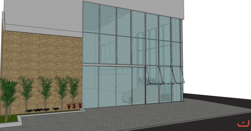 Fachada em Vidro Temperado Cristal Incolor 10 mm e 08 mm